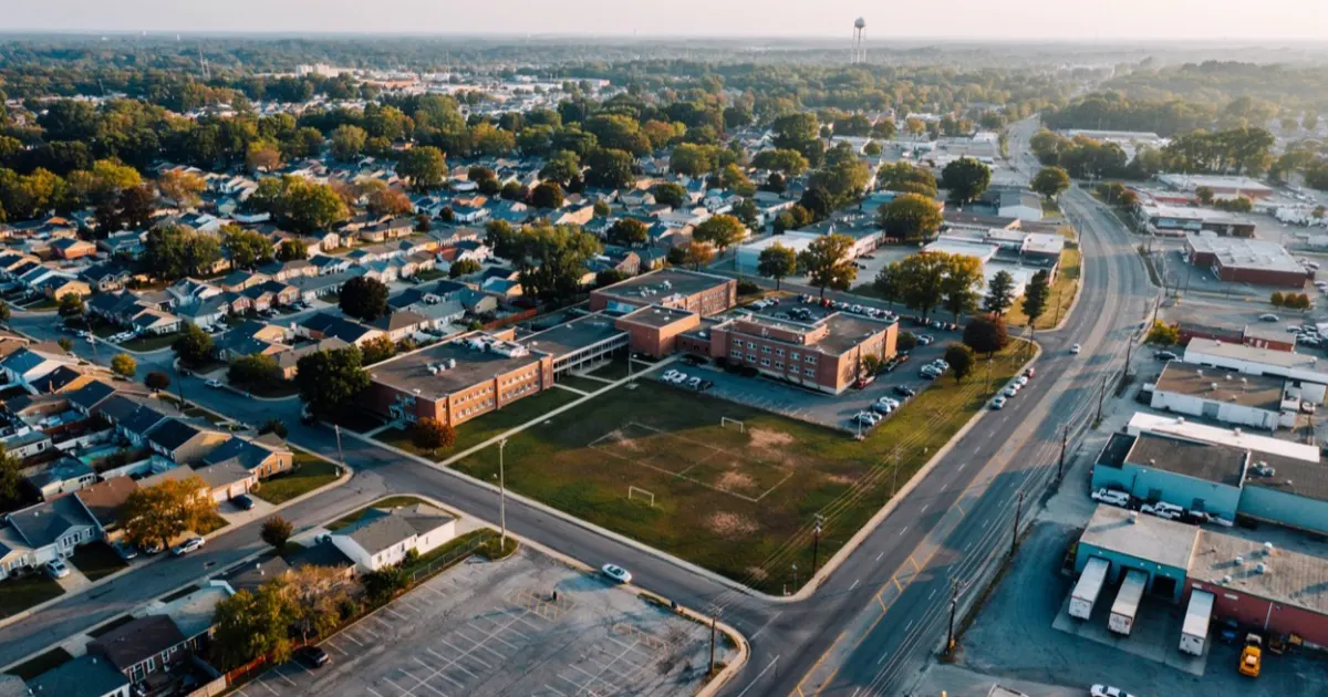 A technical college campus at morning