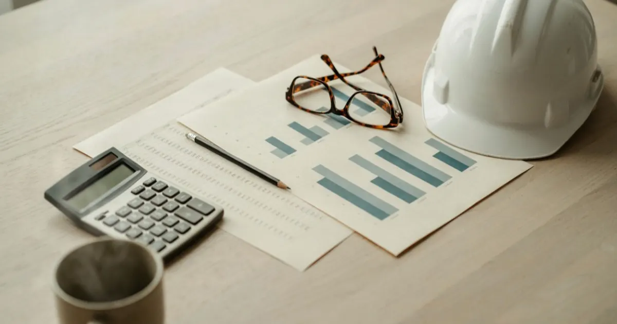 Printed charts on a desk